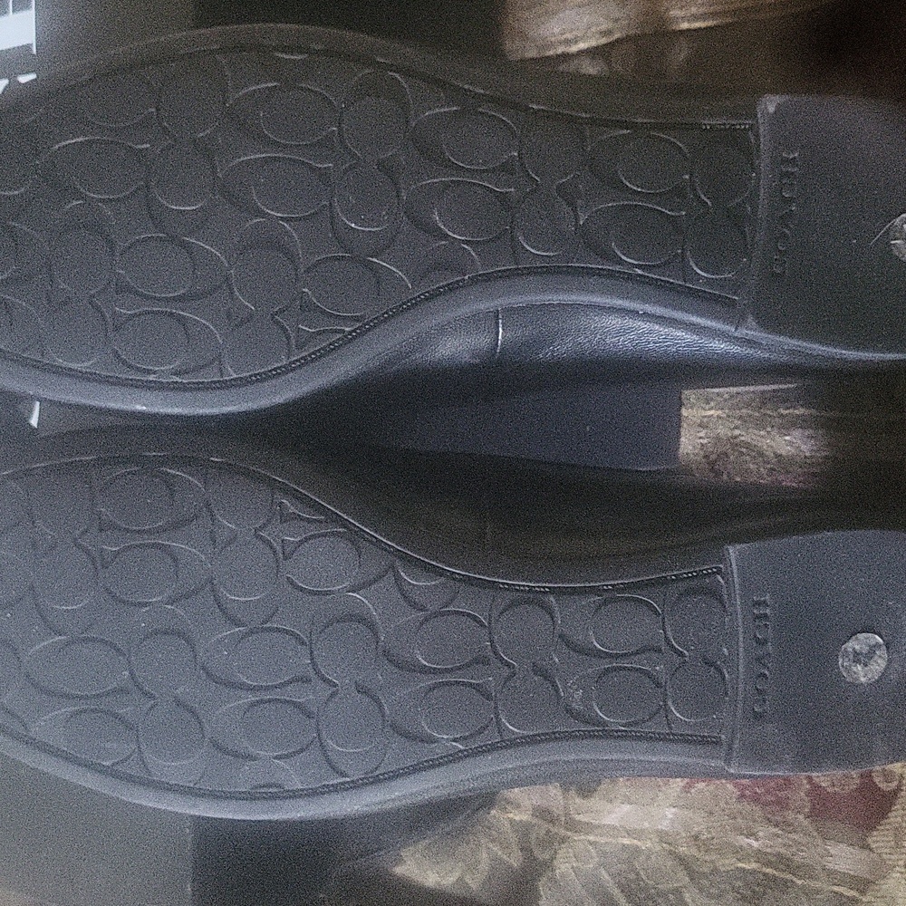 Coach Black Leather Flats with Bow New Boxed Care Card Tagged Free Gift - Picture 2 of 5